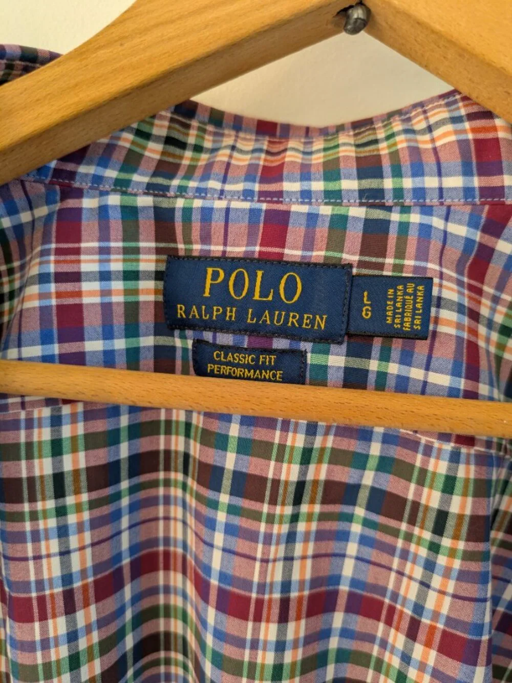 Polo Ralph Lauren Men's Size L multicolor plaid-long sleeve shirt.